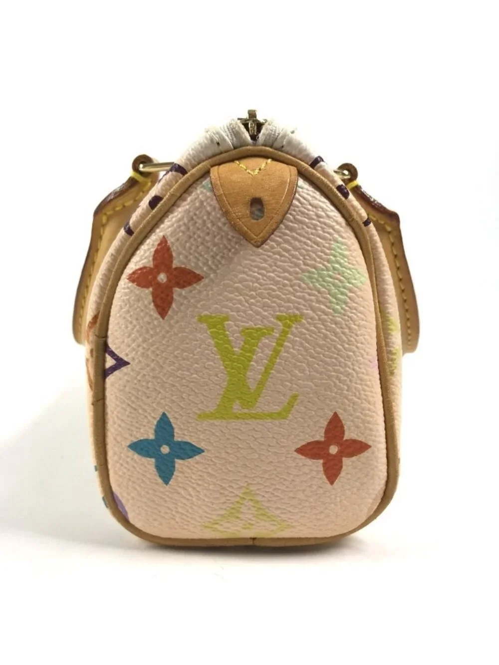 Louis Vuitton Handbag Mini Speedy Monogram Multicolor Canvas Blanc White